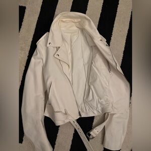 205 W39 NYC Calvin Klein RAF Simons White Canvas Biker Jacket